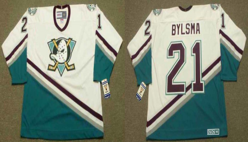 2019 Men Anaheim Ducks 21 Bylsma white CCM NHL jerseys